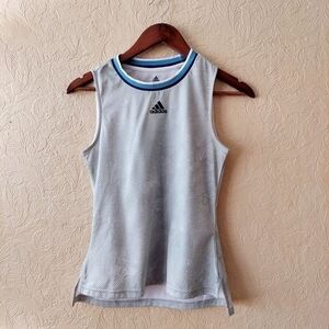 Adidas women's Match Tank blue grey primeblue size small